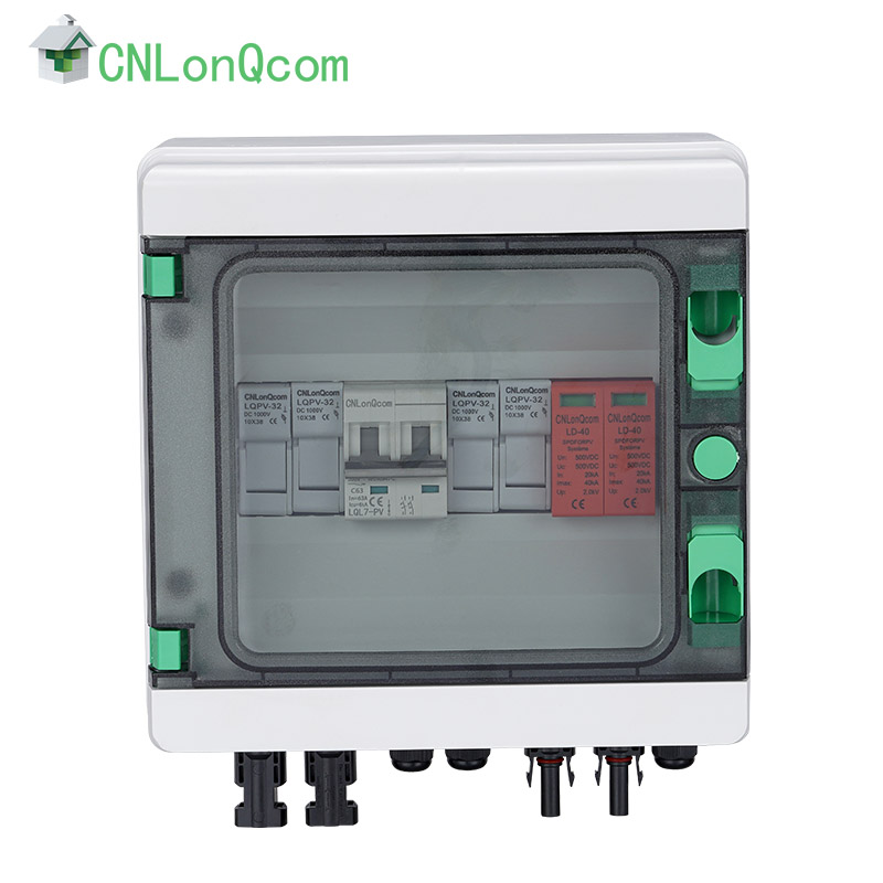 Plastic DC combiner box 2 in and 1 out
