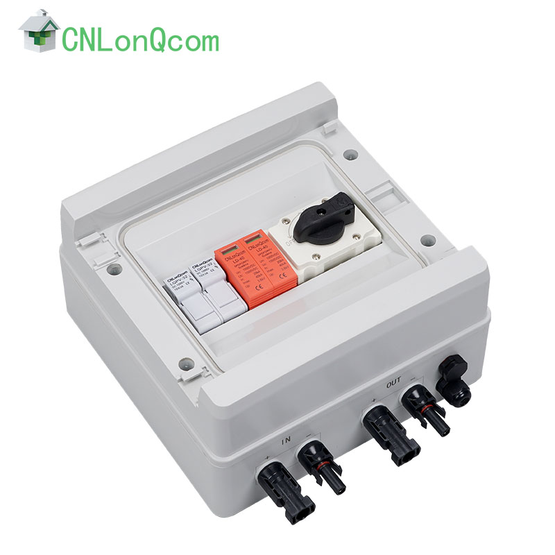 Plastic DC1000V combiner box 1 in and 1 out