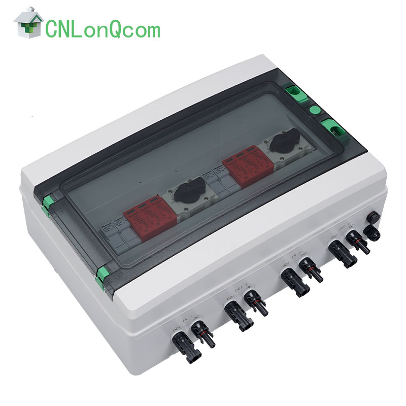 Plastic DC1000V combiner box 2 in and 2 out