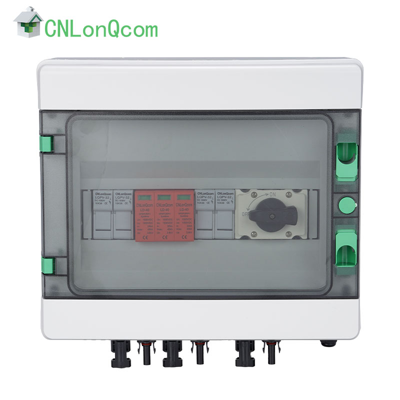 Plastic DC1000V combiner box 2 in and 1 out