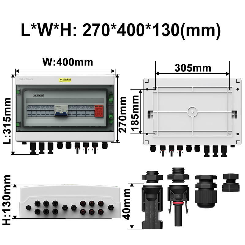 PV Combiner Box 6in 1 out DC500V