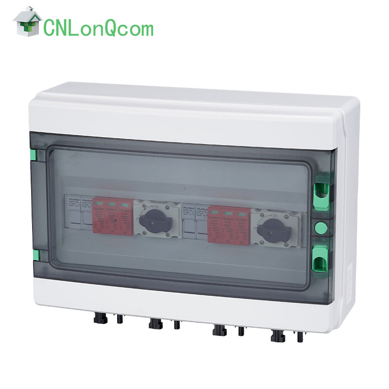 Plastic DC1000V combiner box 2 in and 2 out
