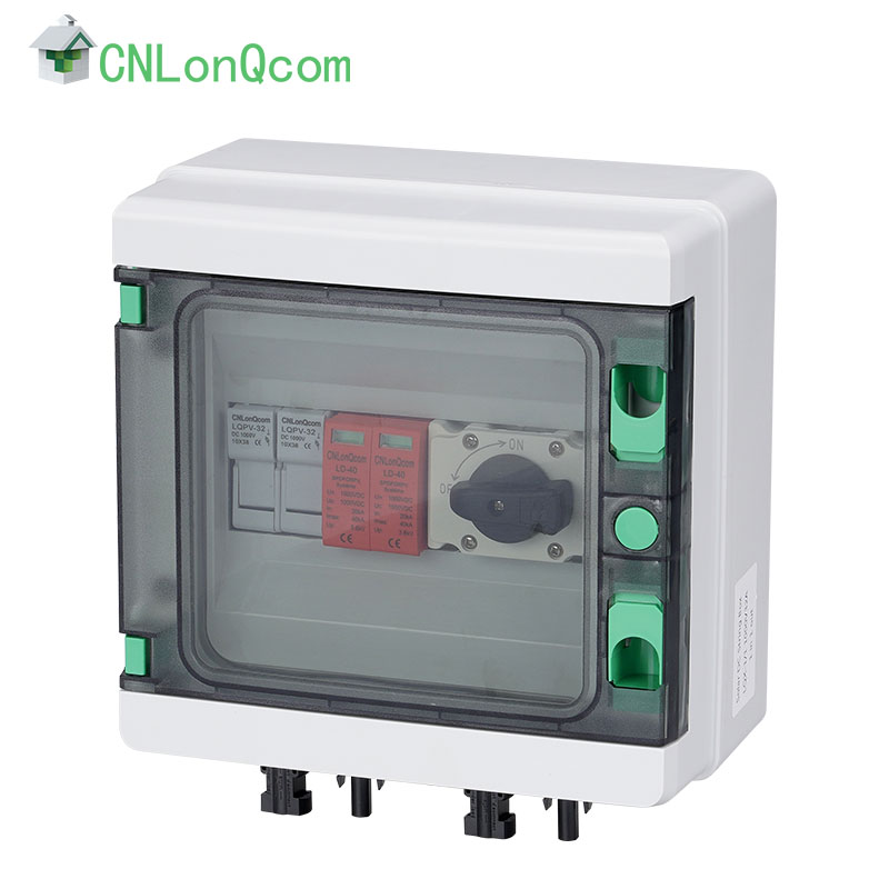 Plastic DC1000V combiner box 1 in and 1 out