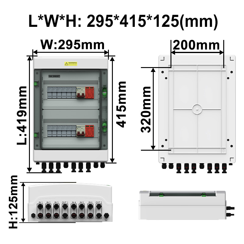 PV Combiner Box 4 in 4 out DC500V