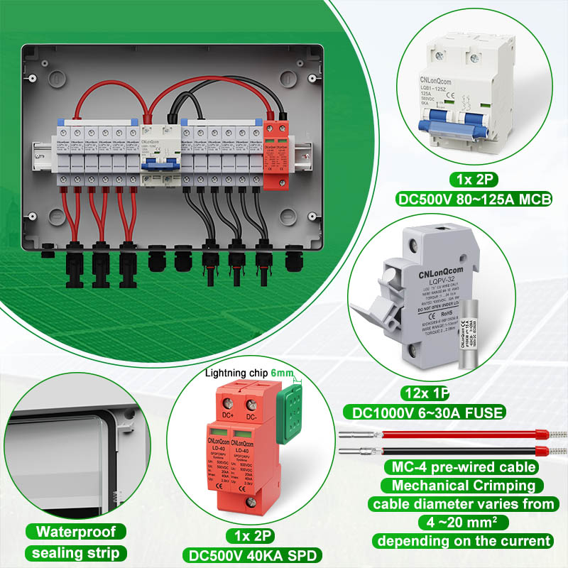 PV Combiner Box 6in 1 out DC500V