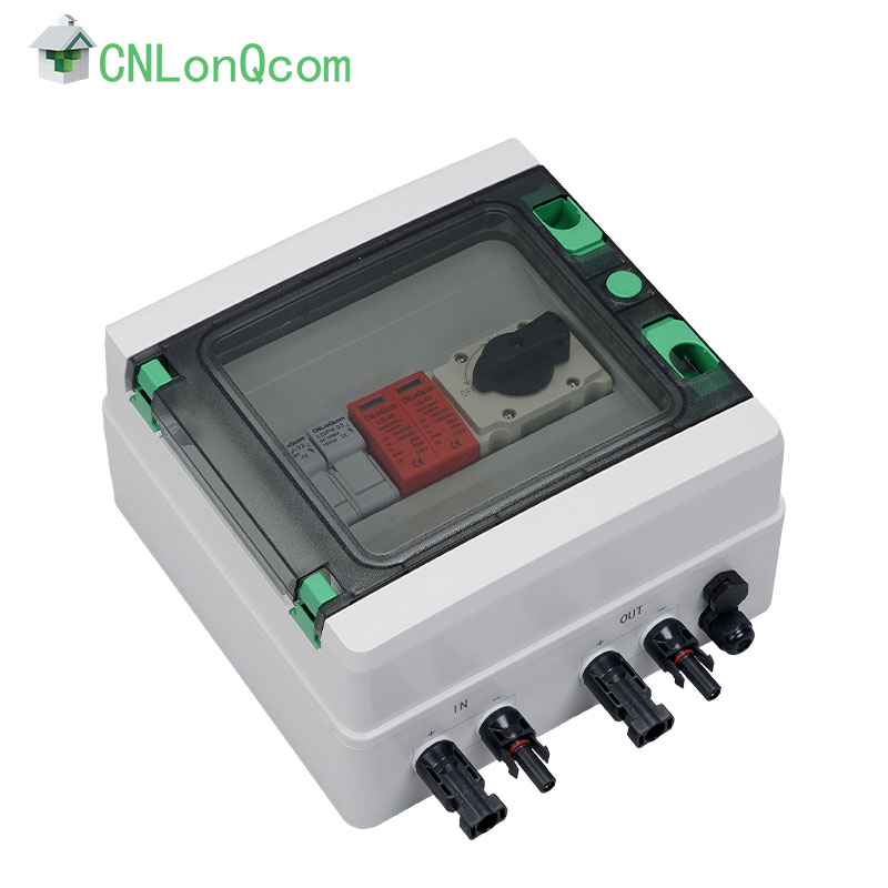 Plastic DC1000V combiner box 1 in and 1 out