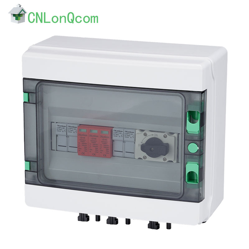 Plastic DC1000V combiner box 2 in and 1 out