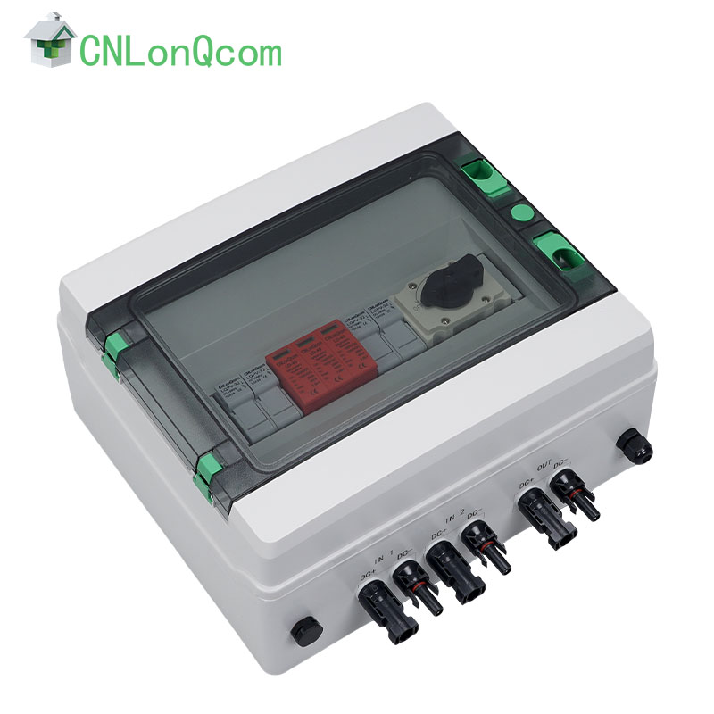 Plastic DC1000V combiner box 2 in and 1 out