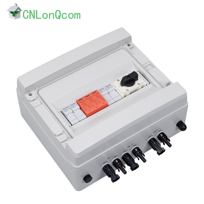 Plastic DC1000V combiner box 2 in and 1 out