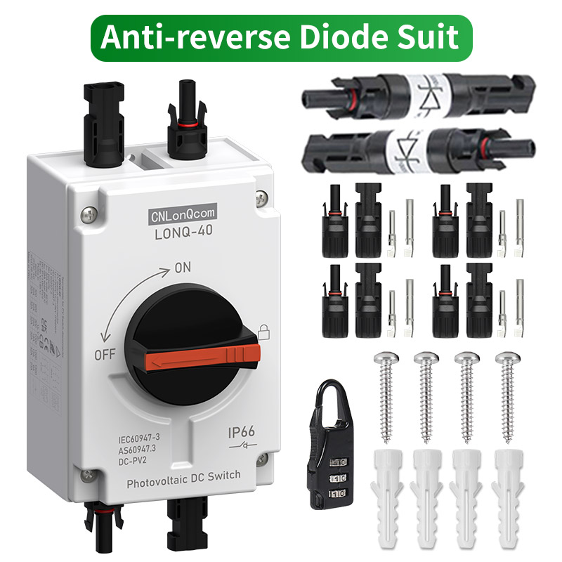 PV Solar Disconnect Switch DC1200V 32A 1in 1out